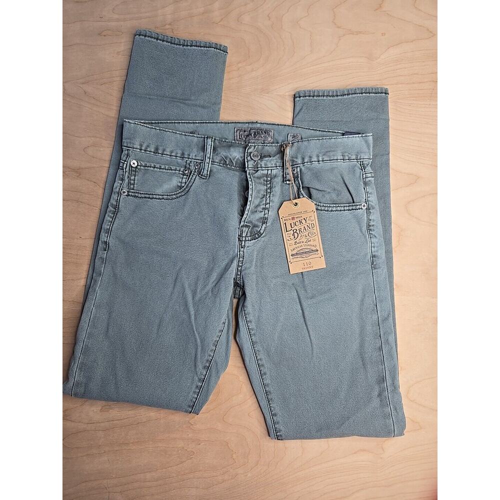 Lucky Brand 110 Skinny 28x32 Button Fly Men's NWT Seaglass Green Stretch Jeans